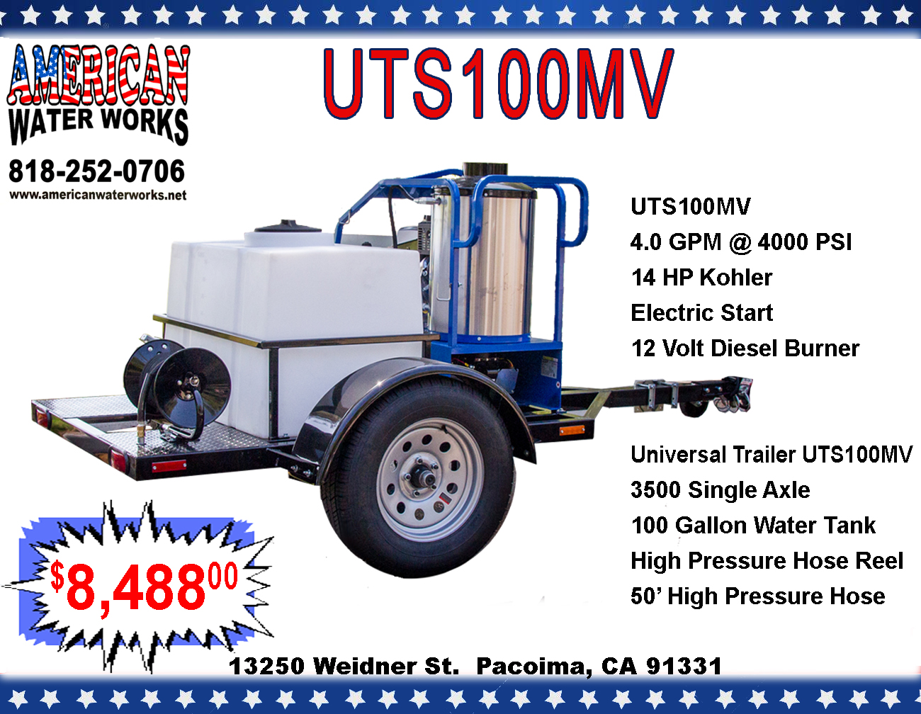 Hot water pressure washer trailer systems