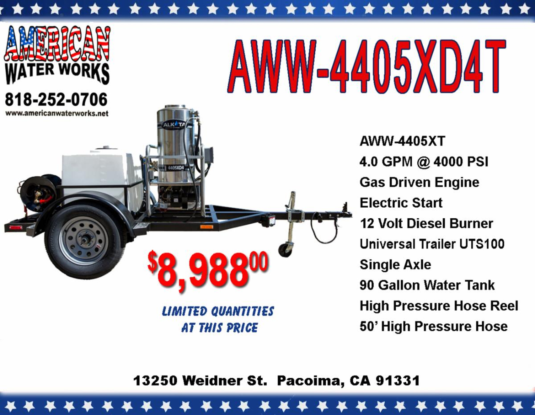 Hot water pressure washer trailer systems